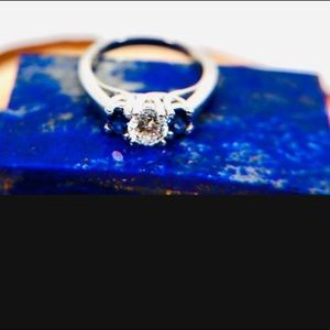 SOLD —Elegant Diamond and Tanzanite platinum Ring